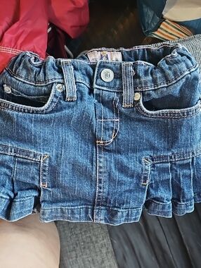 Juicy Couture Girls Dark Blue Denim Ruffle Skirt